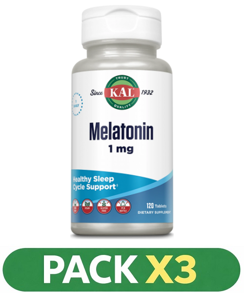 Pack x3 Melatonin 1 mg. - KAL - 120 comprimidos