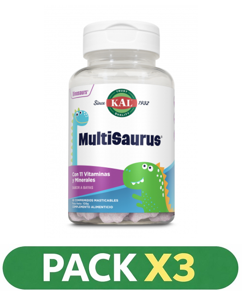Pack x3 Multisaurus - KAL - 60 Dinosaurios Masticables