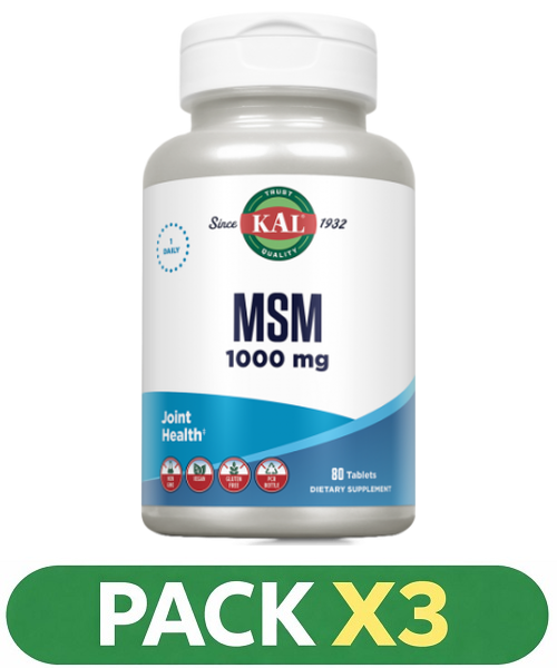 Pack x3 MSM 1000 mg. - KAL - 80 comprimidos
