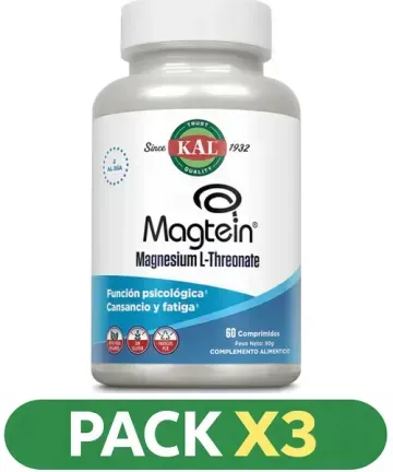 Pack x3 L-Threonate Magnesium - KAL - 60 comprimidos