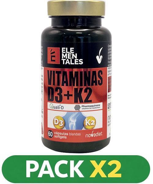 Pack x2 Vitamina D3+K2 - Novadiet - 60 perlas