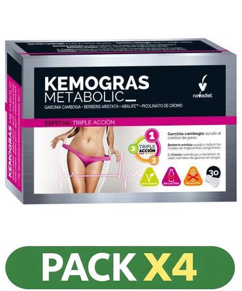 Pack x4 Kemogras Metabolic - Novadiet - 30 Cápsulas Vegetales
