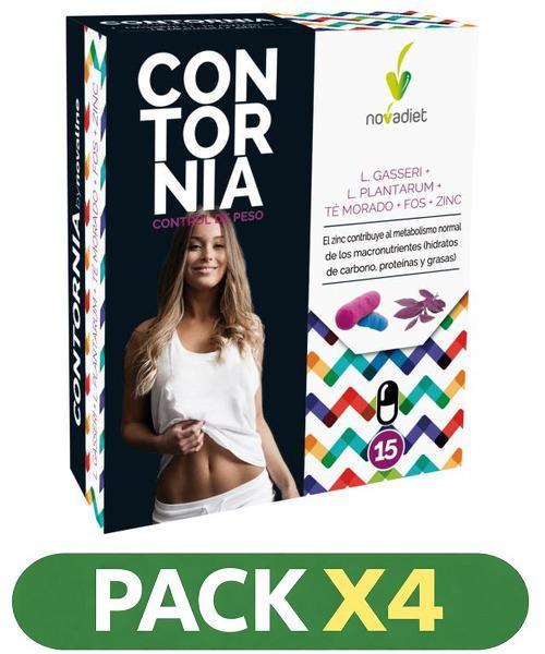 Pack x4 Contornia - Novadiet - 15 Cápsulas