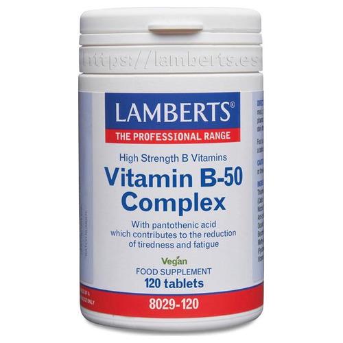 Complejo de Vitaminas B 50 - Lamberts - 120 tabletas.