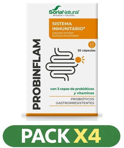 Pack x4 Probinflan - Soria Natural - 20 cápsulas