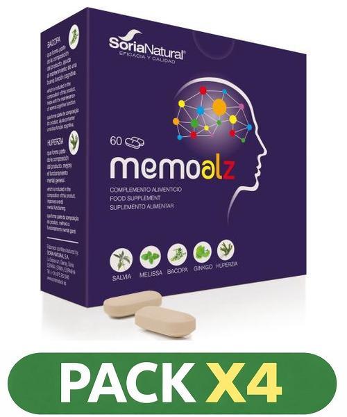 Pack x4 Memoalz - Soria Natural - 60 comprimidos