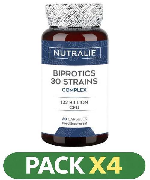 Pack x4 Biprotics 30 Strains Complex - Nutralie - 60 cápsulas