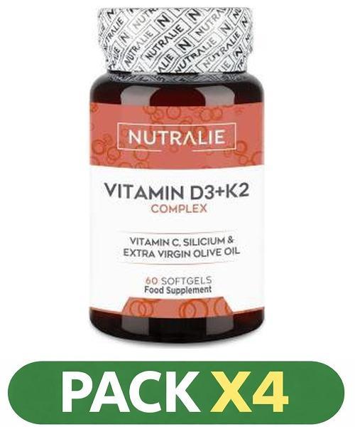 Pack x4 Vitamina D3+K2 Complex - Nutralie - 60 cápsulas