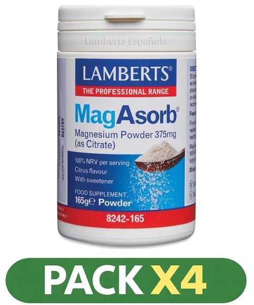 Pack x4 MagAsorb en Polvo - Lamberts - 165 gramos