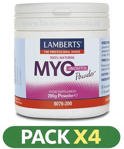 Pack x4 MYO Inositol - Lamberts - 200 gramos