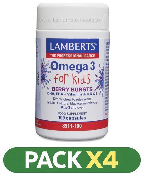 Pack x4 Omega 3 for Kids - Lamberts - 60 cápsulas