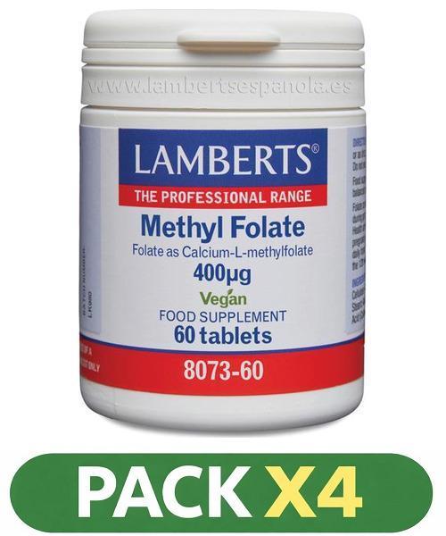 Pack x4 Methyl Folate 400 mcg - Lamberts - 60 comprimidos