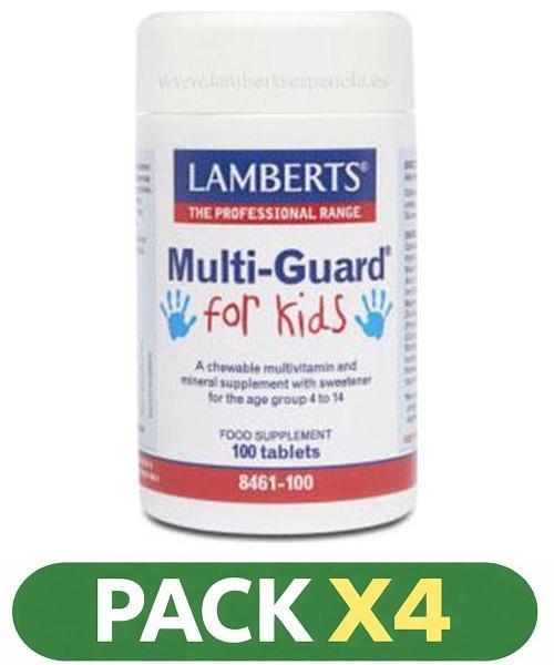 Pack x4 Multiguard for Kids - Lamberts - 100 comprimidos