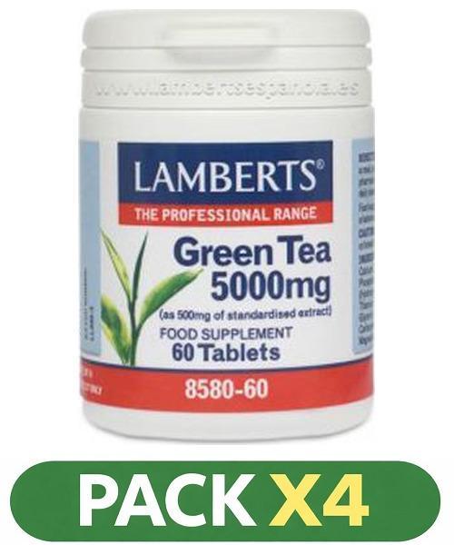 Pack x4 Té Verde - Lamberts - 60 comprimidos