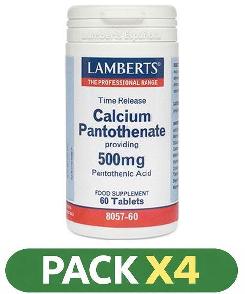 Pack x4 Pantotenato de Calcio - Lamberts - 60 comprimidos