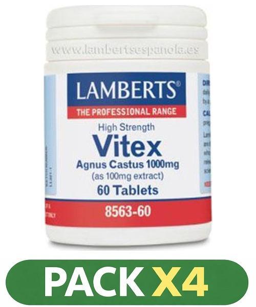 Pack x4 Vitex Agnus Castus - Lamberts - 60 comprimidos