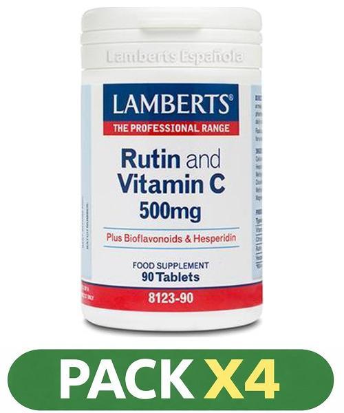 Pack x4 Rutina y Vitamina C - Lamberts - 90 comprimidos