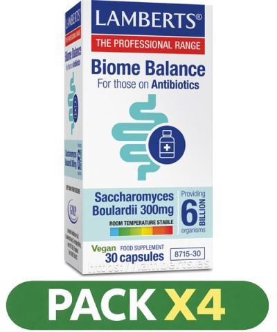 Pack x4 Biome Balance Antibiotic - Lamberts - 300 cápsulas