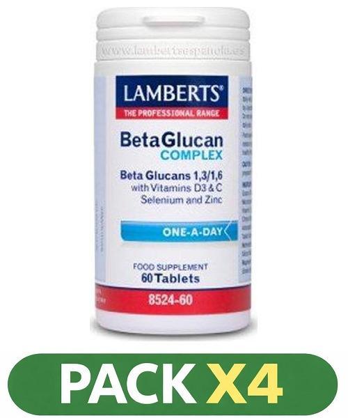 Pack x4 Complejo de Beta Glucanos- Lamberts - 60 Tabletas