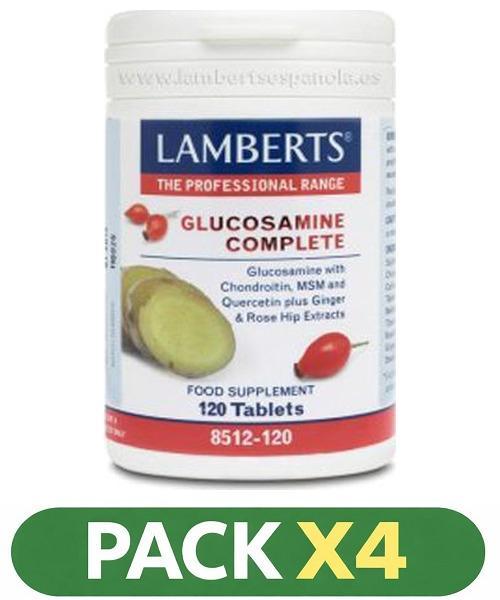 Pack x4 Glucosamina Completa - Lamberts - 120 comprimidos