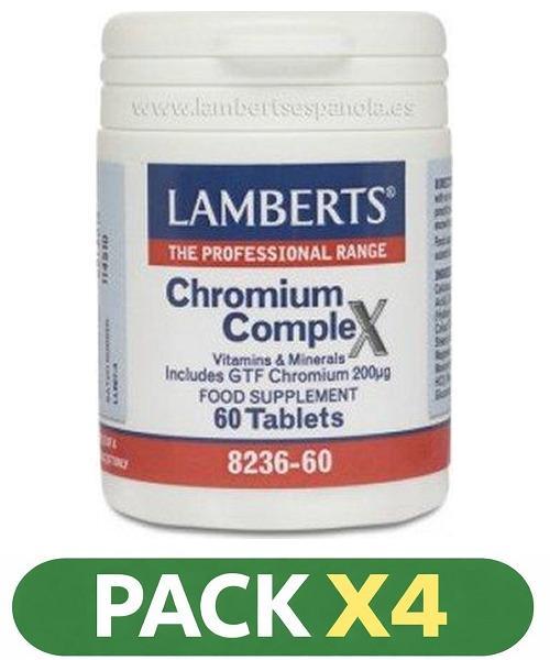 Pack x4 Chromium Complex - Lamberts - 60 comprimidos