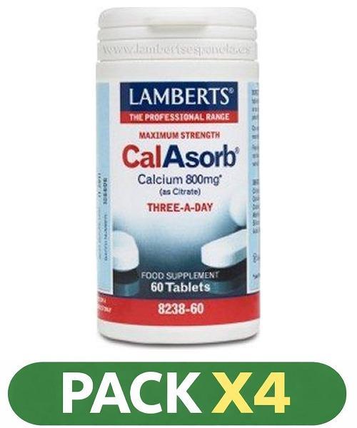 Pack x4 CalAsorb - Lamberts - 60 tabletas