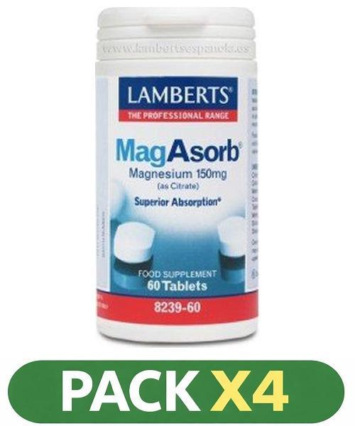 Pack x4 MagAsorb - Lamberts - 60 comprimidos