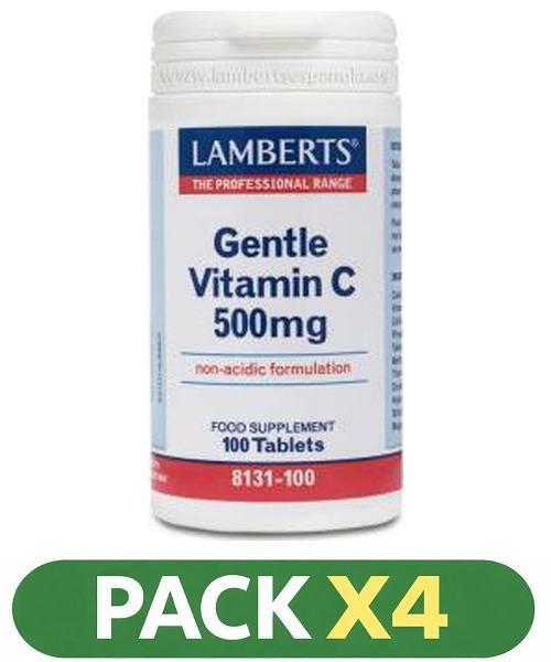 Pack x4 Gentle Vitamina C No Ácida - Lamberts - 100 comprimidos