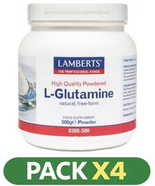Pack x4 L-Glutamina en Polvo - Lamberts - 500 gramos