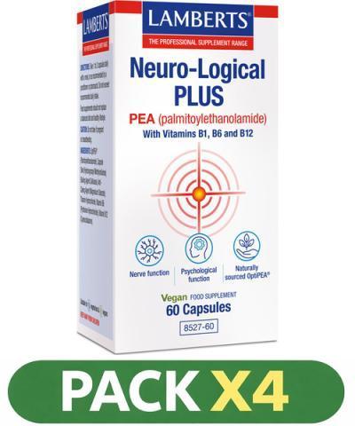 Pack x4 Neuro-Logical PLUS - Lamberts - 60 cápsulas
