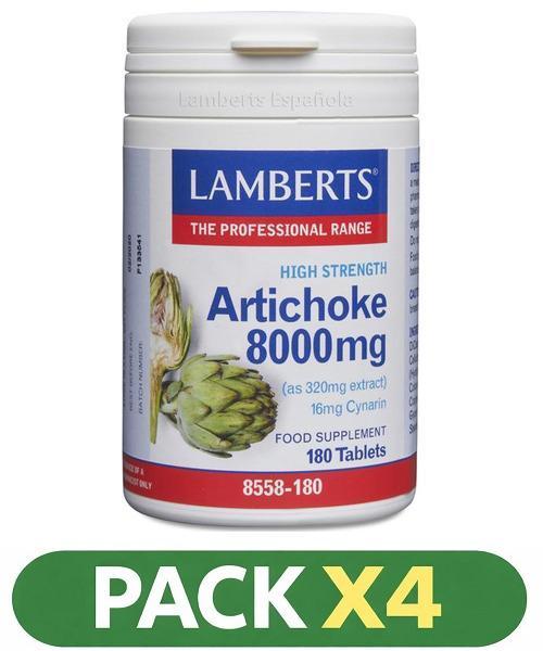Pack x4 Alcachofa - Lamberts - 180 comprimidos