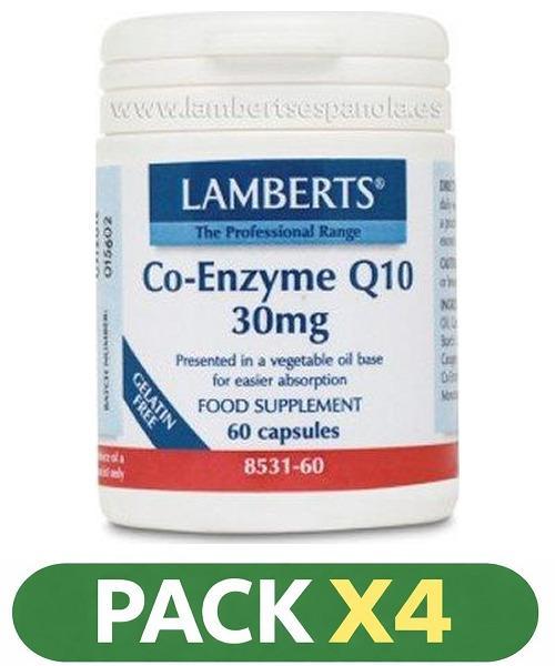 Pack x4 Co-Enzima Q10 30 mg - Lamberts - 60 Cápsulas