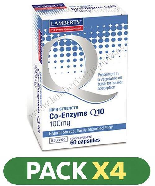 Pack x4 Co-Enzima Q10 100 mg - Lamberts - 60 Cápsulas