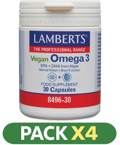 Pack x4 Omega 3 Vegan - Lamberts - 30 cápsulas