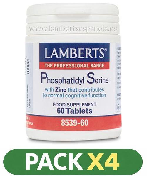 Pack x4 Fosfatidil Serina con Zinc - Lamberts - 60 comprimidos