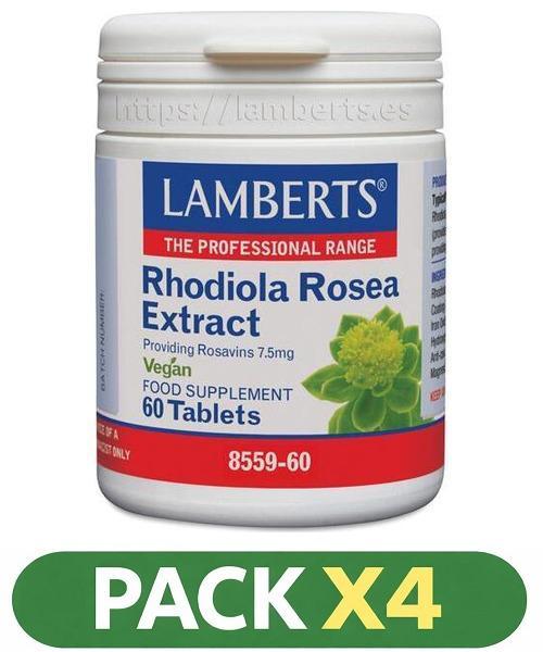 Pack x4 Rhodiola Rosea 250 mg - Lamberts - 60 tabletas