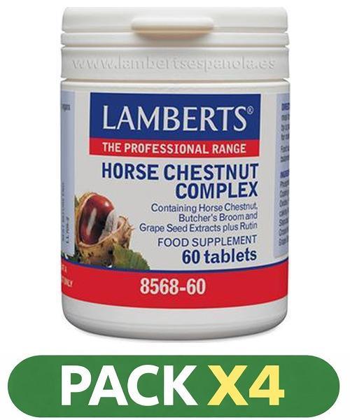Pack x4 Complejo de Castaño de Indias - Lamberts - 60 Tabletas