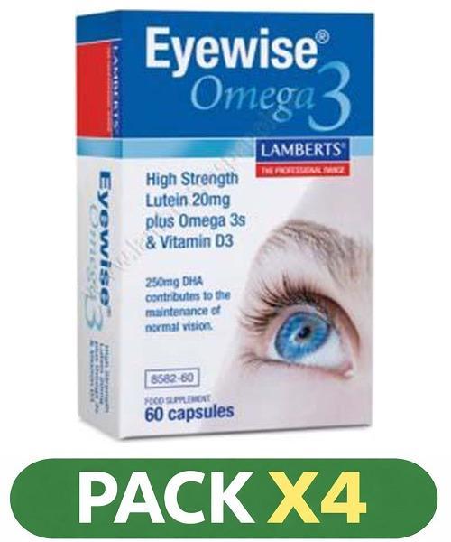 Pack x4 Eyewise® Omega 3 - Lamberts - 60 cápsulas