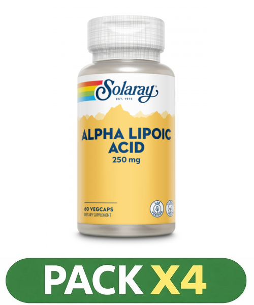 Pack x4 Alpha Lipoic Acid 250 mg. - Solaray - 60 cápsulas