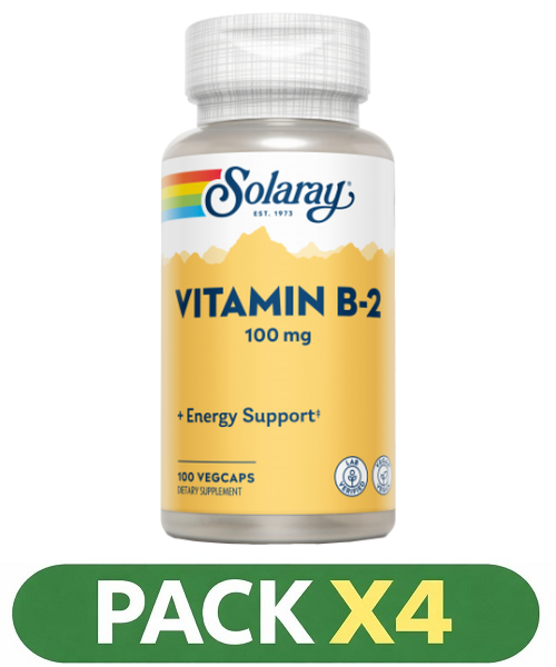 Pack x4 B2-100 mg. - Solaray - 100 cápsulas