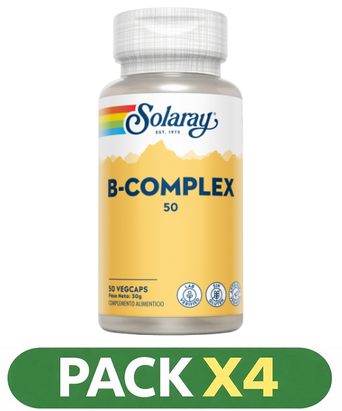Pack x4 B Complex 50 - Solaray - 50 cápsulas