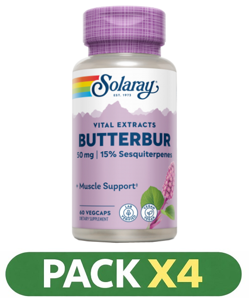 Pack x4 Butterbur (Petasita) 50 mg. - Solaray - 60 cápsulas