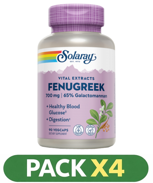 Pack x4 Fenugreek (Fenogreco) 350 mg. - Solaray - 90 cápsulas