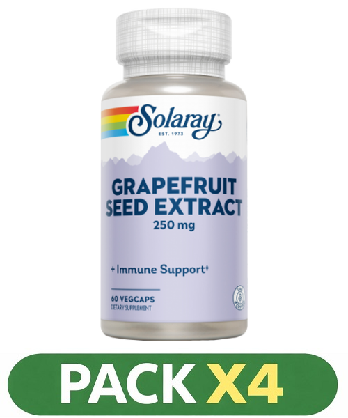 Pack x4 Grapefruit Seed 250 mg. - Solaray - 60 cápsulas
