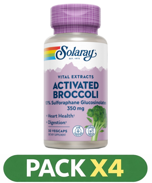 Pack x4 Activated Broccoli Seed Estract 350 mg. - Solaray - 30 cápsulas