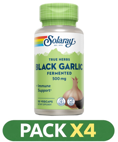 Pack x4 Black Garlic Bulb 500 mg. - Solaray - 50 cápsulas