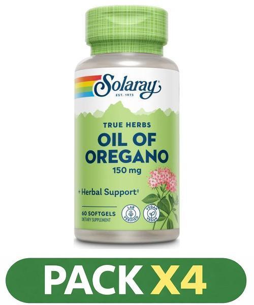 Pack x4 Oil Oregan 150 mg. - Solaray - 60 perlas