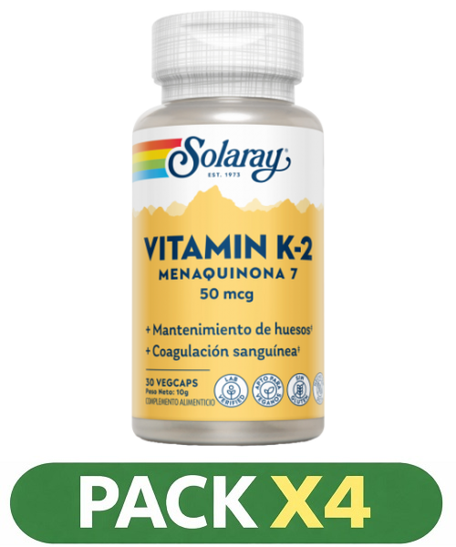 Pack x4 K2 (Menaquinone 7) - Solaray - 30 cápsulas