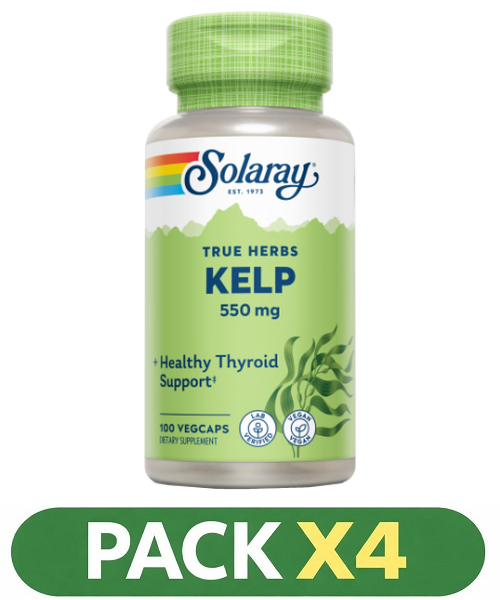 Pack x4 Kelp 550 mg. - Solaray - 100 cápsulas