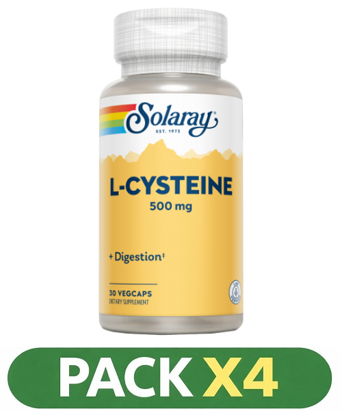 Pack x4 L-Cysteine 500 mg. - Solaray - 30 cápsulas